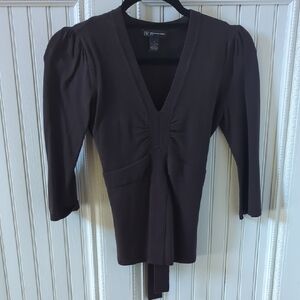 INC International Concepts Deep Brown V-Neck Tunic